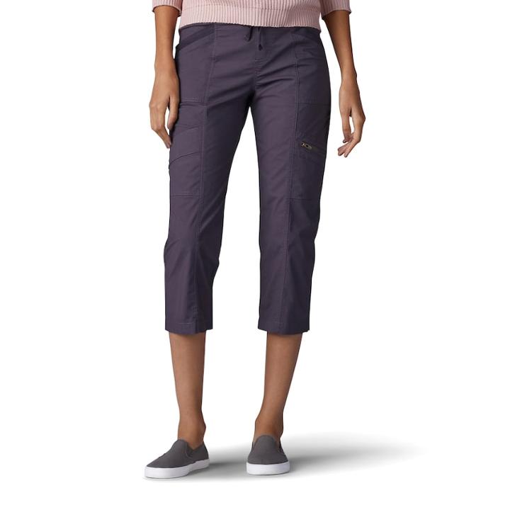 Women's Lee Margeaux Poplin Comfort Waist Pull-on Capris, Size: 10 Avg/reg, Dark Grey