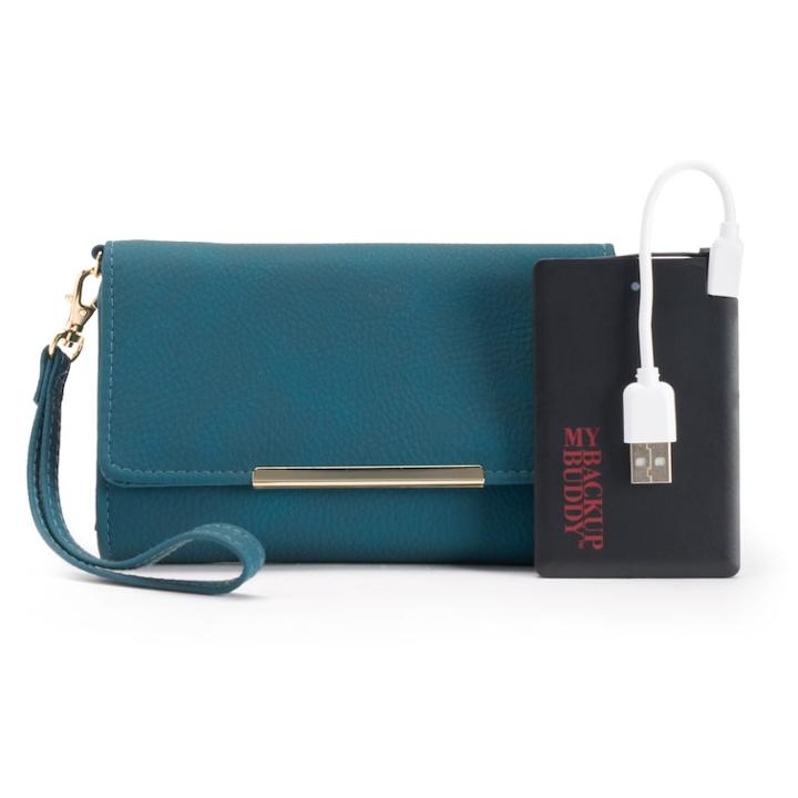 Apt. 9&reg; Carli Rfid-blocking Phone Charging Wristlet, Women's, Turquoise/blue (turq/aqua)
