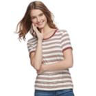 Juniors' Pink Republic Ringer Short Sleeve Tee, Teens, Size: Xl, White