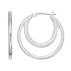 Dana Buchman Silver Plated Chain Double Hoop Earrings, Women's