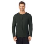 Men's Cuddl Duds Henley, Size: Large, Green