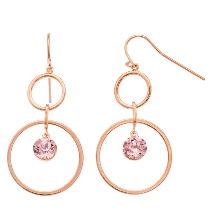 Brilliance Swarovski Crystal Double Hoop Earrings, Women's, Pink