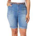 Plus Size Gloria Vanderbilt Rachel Bermuda Jean Shorts, Women's, Size: 24 W, Blue