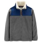 Boys 4-12 Carter's Sherpa Mock Neck Fleece Zip Jacket, Size: 4/5, Grey