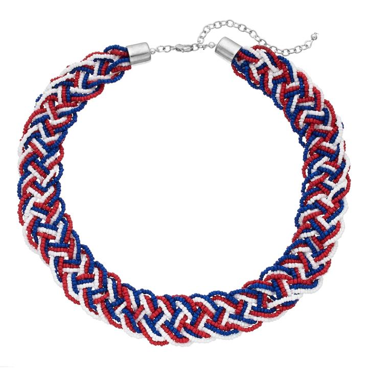 Beaded Braid Collar Necklace, Women's, Multicolor