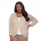Plus Size Dana Buchman Open Stitch Shrug, Women's, Size: 1xl, Dark Brown