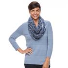 Women's Croft & Barrow&reg; Textured Sweater & Scarf, Size: Large, Blue (navy)