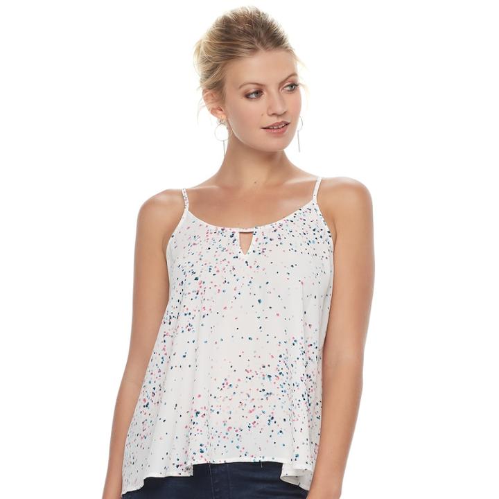 Women's Apt. 9&reg; Keyhole Silky Camisole, Size: Small, White