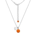 Tennessee Volunteers Crystal Sterling Silver Team Logo & Ball Pendant Necklace, Women's, Size: 18, Orange