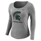 Women's Nike Michigan State Spartans Logo Tee, Size: Xl, Gray