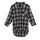 Juniors' South Carolina Gamecocks Spirit Week Tie-front Flannel Shirt, Teens, Size: Large, Black