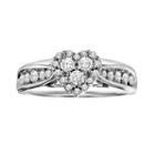 Love Always Round-cut Diamond Heart Engagement Ring In Platinum Over Silver (1/2-ct. T.w.), Women's, Size: 5.50, White