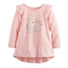 Baby Girl Jumping Beans&reg; Ruffle High-low Hem Tunic, Size: 6 Months, Brt Pink