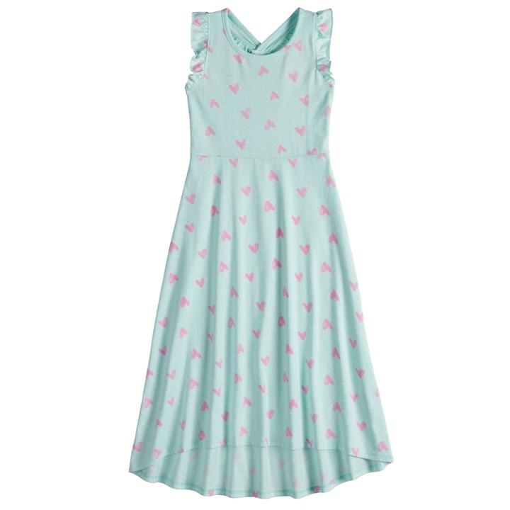 Girls 4-10 Jumping Beans&reg; Print Racerback Maxi Dress, Size: 6, Light Blue