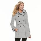 Women's Tower By London Fog Hooded Geometric Double-breasted Trench Coat, Size: Medium, Oxford
