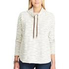Women's Chaps Striped Terry Pullover, Size: Medium, Light Blue