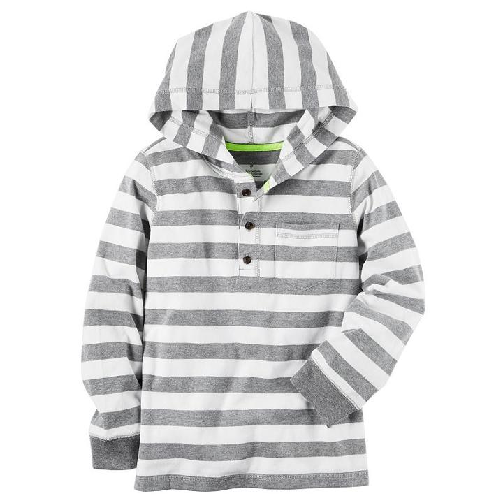 Boys 4-8 Carter's Hooded Henley Striped Top, Boy's, Size: 6, Ovrfl Oth