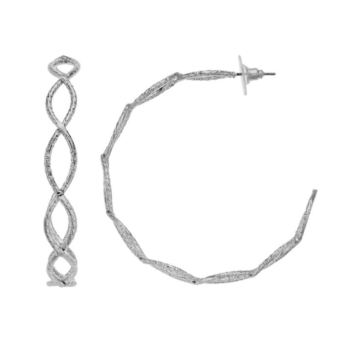 Simply Vera Vera Wang Lattice Hoop Earrings, Women's, Silver