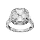 Brilliance Crystal Halo Ring With Swarovski Crystals, Women's, Size: 8, White
