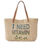 Sonoma Goods For Life&trade; Woven Straw Tote, Women's, Beig/green (beig/khaki)