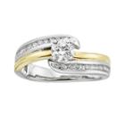 14k Gold Two Tone 3/4-ct. T.w. Round-cut Igl Certified Diamond Swirl Engagement Ring, Women's, Size: 7.50, White