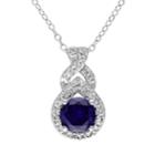 Stella Grace Lab-created Blue & White Sapphire Sterling Silver Twist Pendant Necklace, Women's, Size: 18