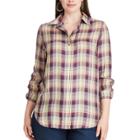 Plus Size Chaps Plaid Twill Long Sleeve Shirt, Women's, Size: 1xl, Green