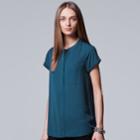 Women's Simply Vera Vera Wang Essential Popover Top, Size: Small, Med Blue