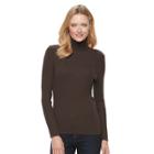 Women's Croft & Barrow&reg; Essential Ribbed Turtleneck Sweater, Size: Xxl, Black
