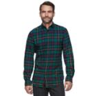 Men's Croft & Barrow&reg; True Comfort Plaid Slim-fit Flannel Button-down Shirt, Size: Xl, Dark Blue