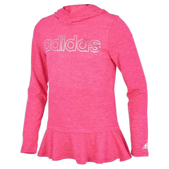 Girls 7-16 Adidas On The Go Melange Hoodie, Size: Small, Med Pink