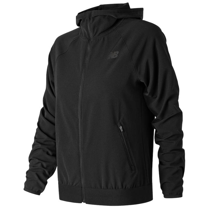 Women's New Balance Accelerate Hooded Track Jacket, Size: Large, Black