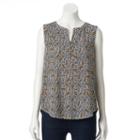 Women's Dana Buchman High-low Henley, Size: Large, Lt Beige