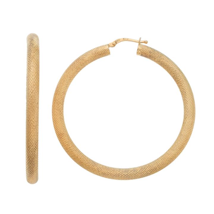 Amore By Simone I. Smith Sterling Silver Mesh Hoop Earrings, Women's, Gold