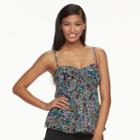 Women's A Shore Fit Tummy Slimmer Mesh Tankini Top, Size: 14, Ovrfl Oth