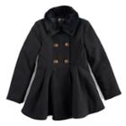 Girls 6-12 So&reg; Faux-fur Collar Wool Coat, Size: 7-8, Black