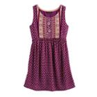 Girls 7-16 My Michelle Printed Tie-back Dress, Size: 10, Purple Oth