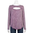 Juniors' Grayson Threads Tie-dye Cutout Tee, Teens, Size: Small, Drk Purple