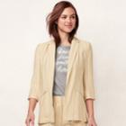 Women's Lc Lauren Conrad Notch Long Blazer, Size: Large, Med Beige