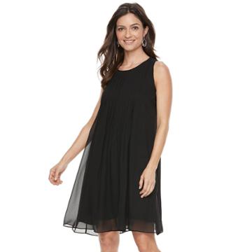 Women's Hope & Harlow Sleeveless Pleated Chiffon Dress, Size: 4, Black