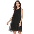 Women's Hope & Harlow Sleeveless Pleated Chiffon Dress, Size: 4, Black