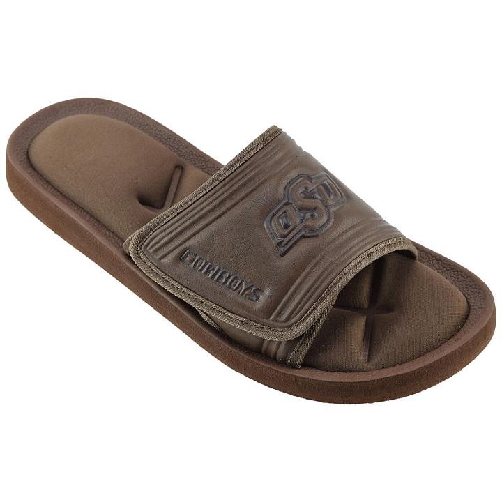Men's Oklahoma State Cowboys Memory Foam Slide Sandals, Size: Xl, Brown