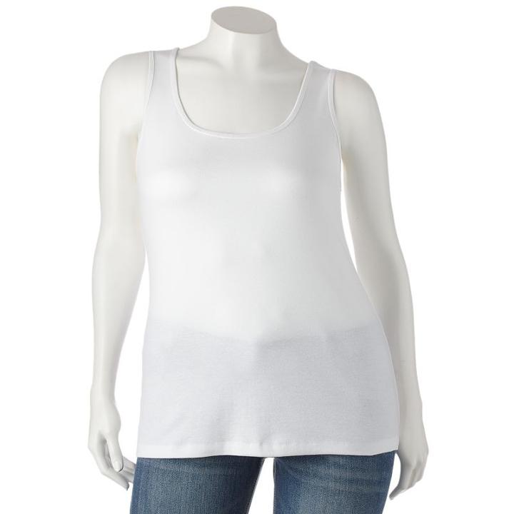 Plus Size Sonoma Goods For Life&trade; Layering Tank, Women's, Size: 2xl, White