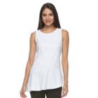 Women's Dana Buchman Peplum Jacquard Tank, Size: Small, White