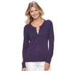 Women's Croft & Barrow&reg; Essential Cardigan, Size: Xxl, Purple