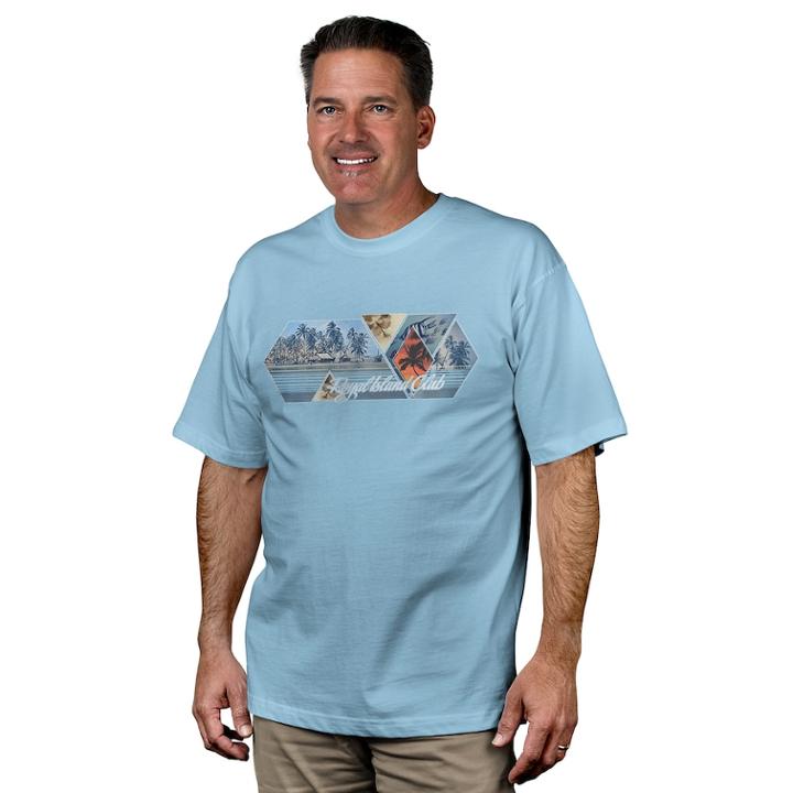 Men's Newport Blue Tropical Graphic Tee, Size: Medium