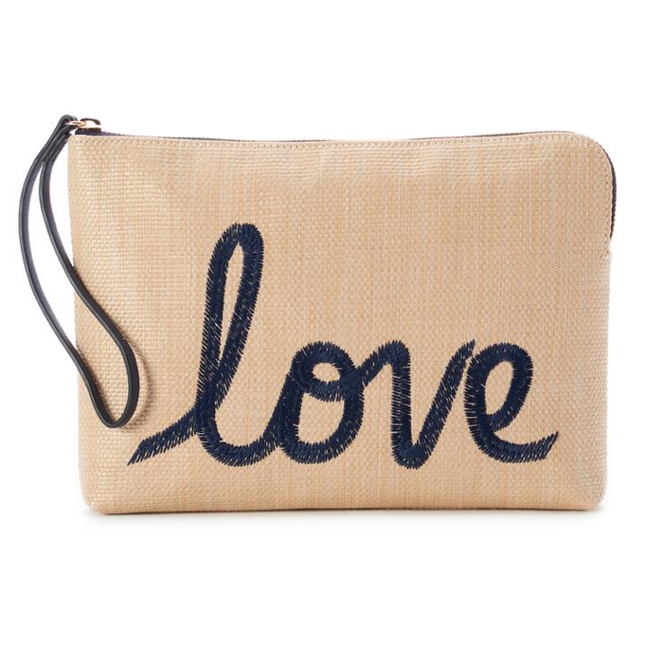 Lc Lauren Conrad Madolen Embroidered Wristlet, Women's, Blue (navy)