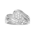 10k White Gold 1/2 Carat T.w. Cluster Diamond Ring, Women's, Size: 9