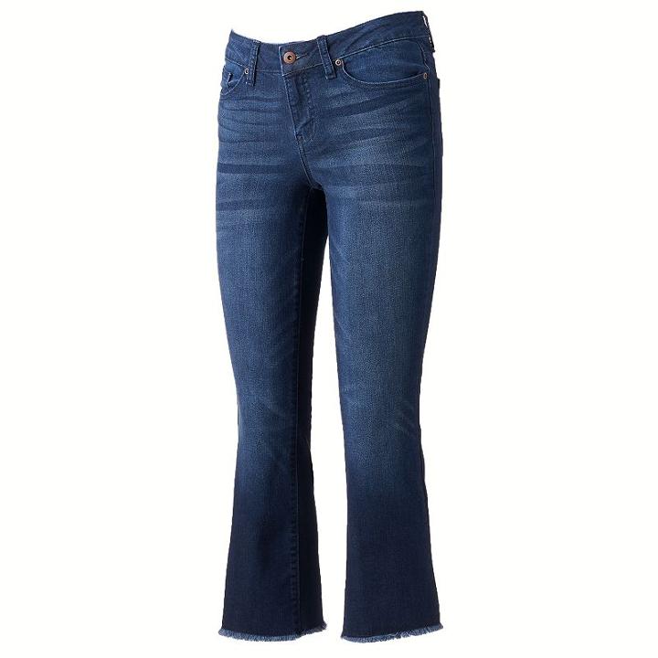 Women's Lc Lauren Conrad Cropped Bootcut Jeans, Size: 18, Blue (navy)