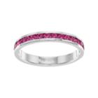 Traditions Sterling Silver Crystal Birthstone Eternity Ring, Women's, Size: 7, Pink
